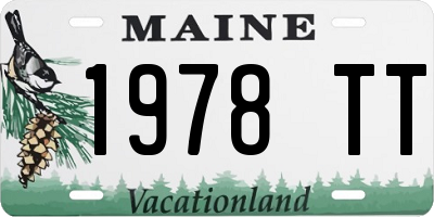 ME license plate 1978TT