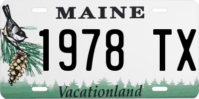 ME license plate 1978TX