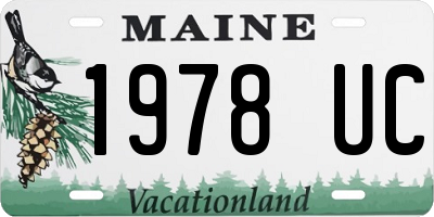 ME license plate 1978UC