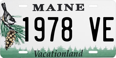 ME license plate 1978VE