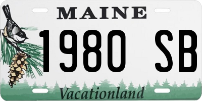 ME license plate 1980SB