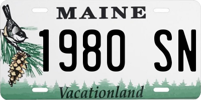 ME license plate 1980SN