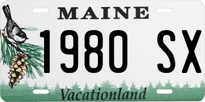 ME license plate 1980SX