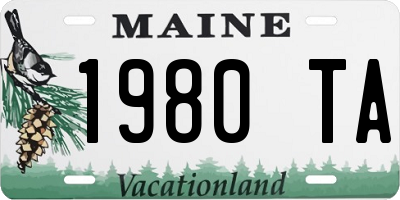 ME license plate 1980TA