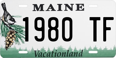 ME license plate 1980TF