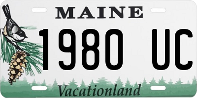 ME license plate 1980UC