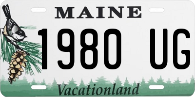 ME license plate 1980UG