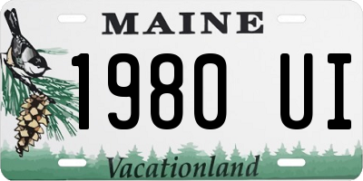 ME license plate 1980UI