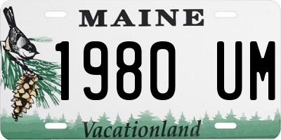 ME license plate 1980UM