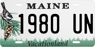 ME license plate 1980UN