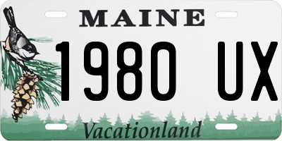 ME license plate 1980UX