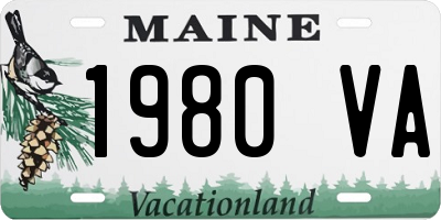ME license plate 1980VA
