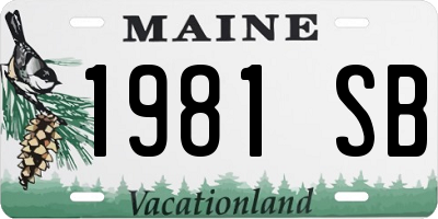 ME license plate 1981SB