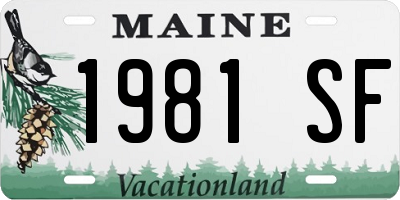 ME license plate 1981SF