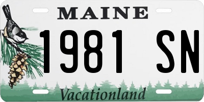 ME license plate 1981SN