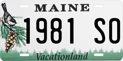 ME license plate 1981SO