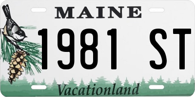 ME license plate 1981ST