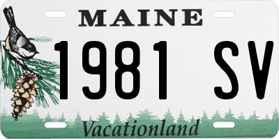 ME license plate 1981SV