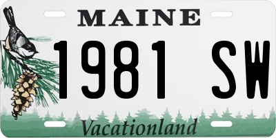 ME license plate 1981SW