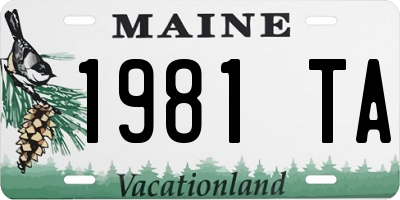 ME license plate 1981TA