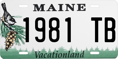 ME license plate 1981TB
