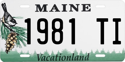 ME license plate 1981TI