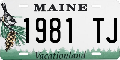 ME license plate 1981TJ