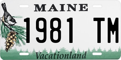 ME license plate 1981TM