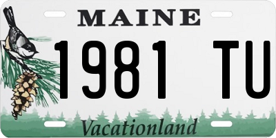 ME license plate 1981TU