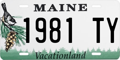 ME license plate 1981TY