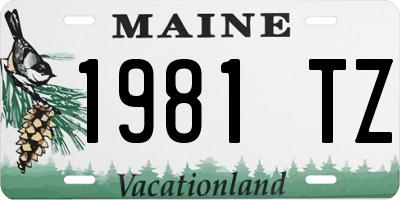 ME license plate 1981TZ