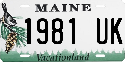 ME license plate 1981UK