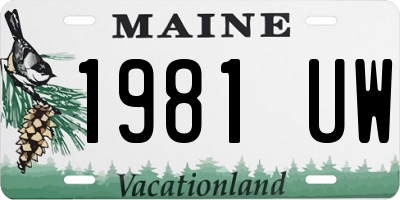 ME license plate 1981UW