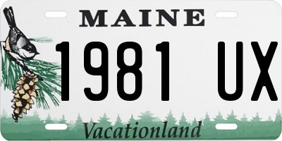 ME license plate 1981UX