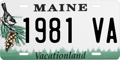 ME license plate 1981VA