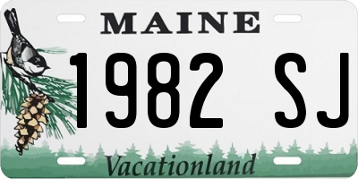 ME license plate 1982SJ