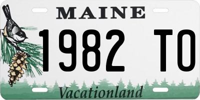 ME license plate 1982TO