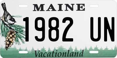 ME license plate 1982UN