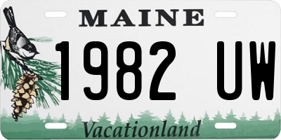 ME license plate 1982UW