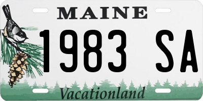 ME license plate 1983SA