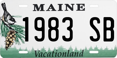 ME license plate 1983SB