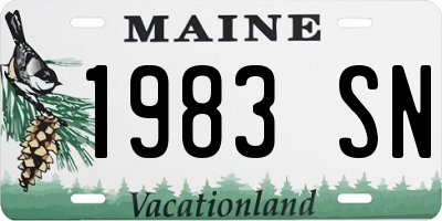 ME license plate 1983SN