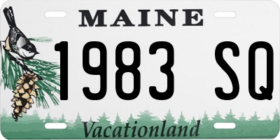 ME license plate 1983SQ