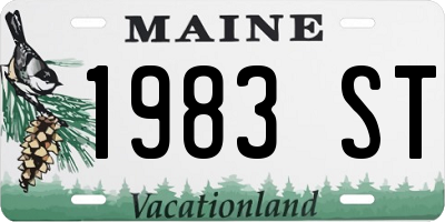 ME license plate 1983ST