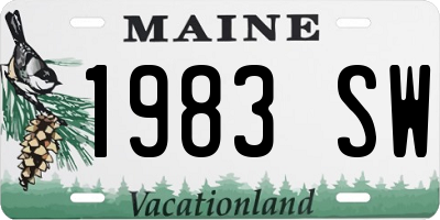 ME license plate 1983SW