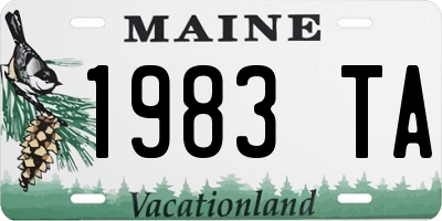 ME license plate 1983TA