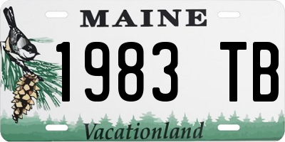 ME license plate 1983TB