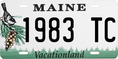 ME license plate 1983TC