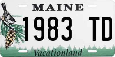 ME license plate 1983TD
