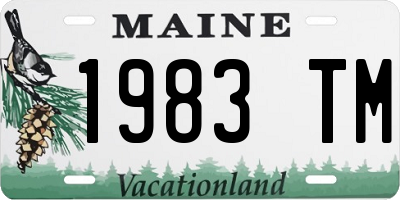 ME license plate 1983TM